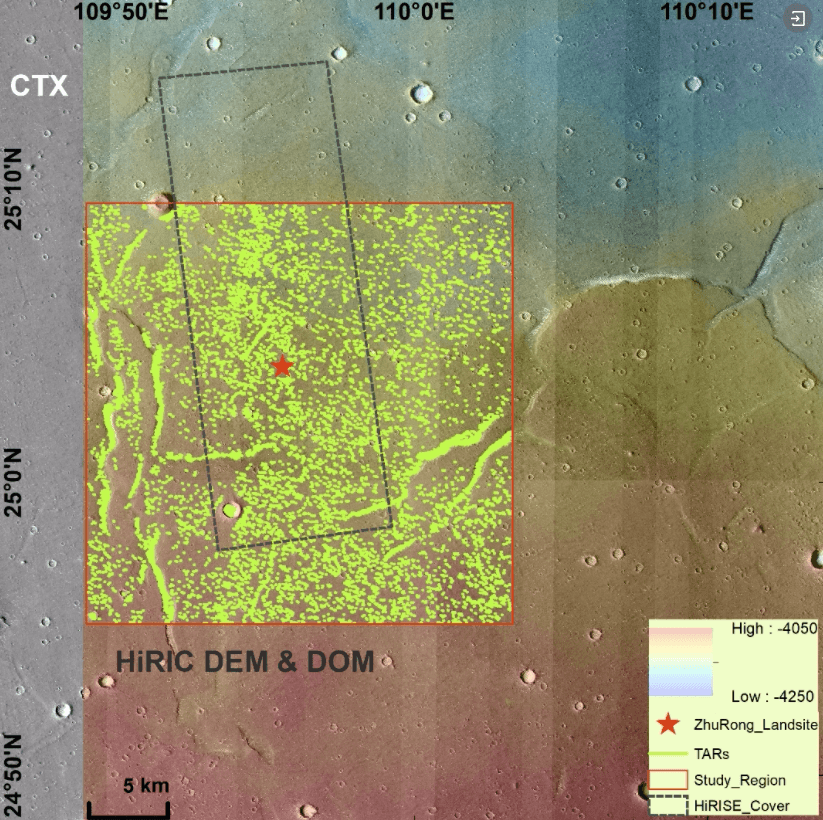 New progress in morphology analysis and genesis research of lateral wind ridges in the landing area of the Mars Zhurong spacecraft